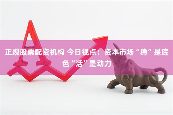 正规股票配资机构 今日视点：资本市场“稳”是底色“活”是动力